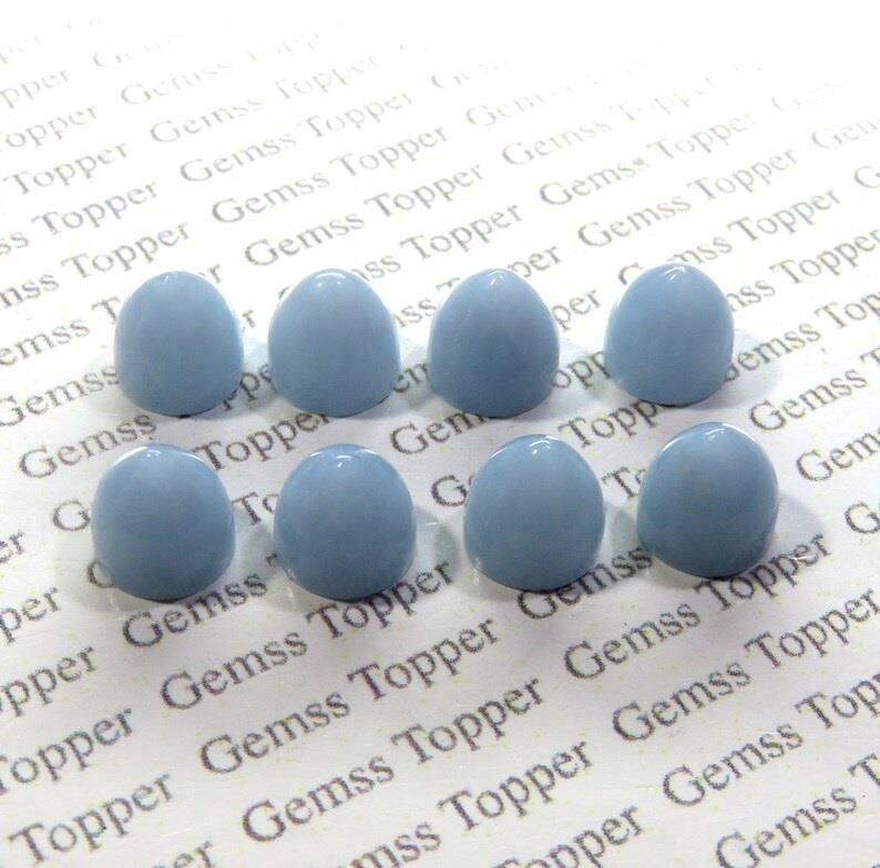Angelite 10x10 mm Bullet Cabochon